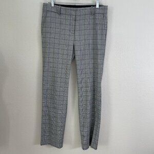 Ann Taylor Pants Womens 6‎ Gray Plaid Straight Leg Dress Trousers Work Office